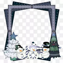 圣诞节雪人画框-雪人画框