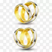 结婚邀请函结婚戒指订婚戒指手绘金属戒指