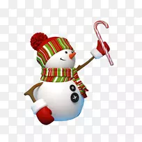 圣诞装饰品雪人礼品插图-雪人拐杖