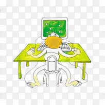 电脑绘图动画-用手和脚玩电脑