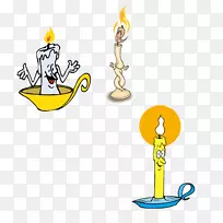 卡通黄色娱乐插图.卡通蜡烛材料