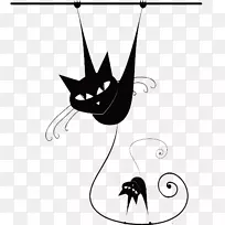 黑猫装饰艺术贴花壁画图案-可爱猫
