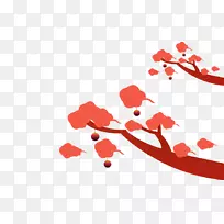 农历新年灯节传统节日舞狮-红玫瑰装饰图案