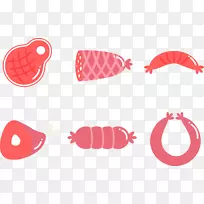 火腿咸肉牛排-粉红色食品图