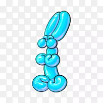 迈德斯通气球画蓝色气球兔