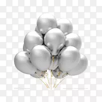 气球派对银制摄影生日-灰色浮动气球