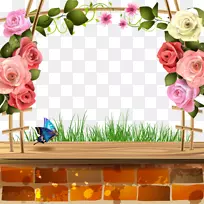 玫瑰皇室-免费砖夹艺术-花蝴蝶