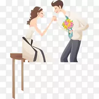 男友结婚插画-婚礼卡通形象
