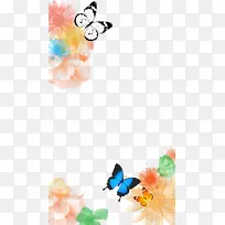 帝王蝴蝶水彩画剪贴画墨蝶花