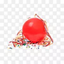 气球摄影彩纸派对-红丝带气球材料