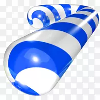 糖果手杖圣诞礼物ico图标-蓝色新鲜拐杖糖果装饰图案