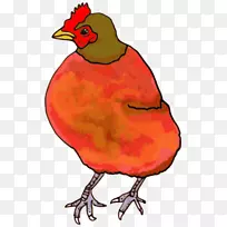 小红母鸡剪贴画-水彩画红卡通鸡