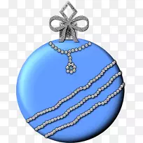 圣诞装饰品蓝色剪贴画-蓝色球