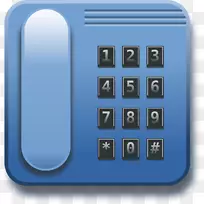 电话移动电话固定电话剪辑艺术-蓝色电话