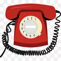 电话固定电话铃声剪辑艺术-红色电话
