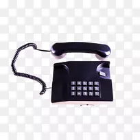话筒电话线电子邮件-黑色电话