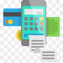 支付网关可伸缩图形信用卡图标-移动电话