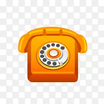 电话卡通-橙色手机