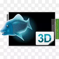 三维计算机图形图标.小鱼的装饰设计