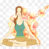 瑜伽冥想莲花画插图-坐在人体内