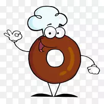 甜甜圈贝格网卡通剪辑艺术卡通巧克力是材料。