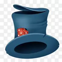 帽子蓝色设计师帽.手绘蓝色帽子