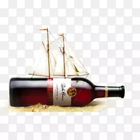 红酒广告.红酒装饰图案设计帆船