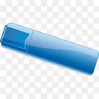 塑料圆柱体角-蓝色加值按钮