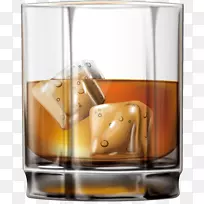 单麦芽威士忌蒸馏饮料白兰地苏格兰威士忌手绘酒杯