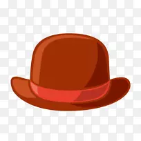 草帽-卡通画棕色帽子