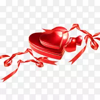 情人节心脏礼物-红丝带