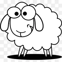 黑羊白色网站剪贴画-可爱的羔羊
