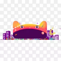 排版图标-制作卡通猫头