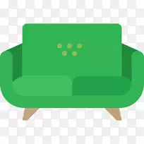 沙发家具椅可伸缩图形图标-绿色沙发