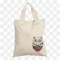 手提袋购物袋-抱着玫瑰猫帆布袋