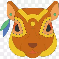 狮子猫老虎长颈鹿动物手绘彩色猫