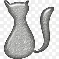 猫宠物剪影-荧光灰色宠物猫背