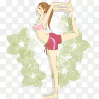 瑜伽健身中心画卡通-卡通女孩！