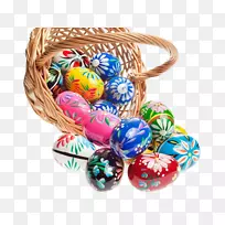 复活节兔子波兰菜彩色彩蛋
