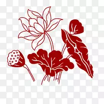 农历新年印章字体-手绘莲花