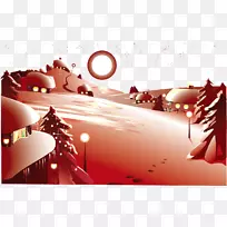 雪景插图.北极雪雪夜材料