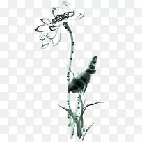 水墨画-莲花水墨画