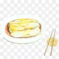 米粉卷春卷点心火锅早餐手绘创意形象米卷