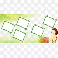 模板相册-儿童成长相册绿色边框