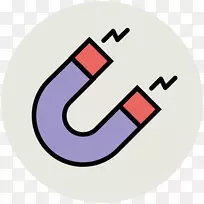 马蹄铁磁铁学校图标-创意手绘学校材料