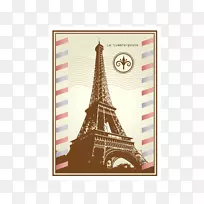 巴黎橡皮图章邮票图标-老式英国邮票