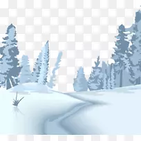 榆林区雪手绘风景雪景