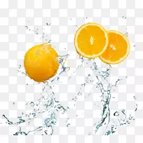 橙汁原料摄影橙片水.水中的橙子