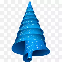 圣诞树蓝色螺旋形-圣诞树