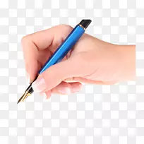 纸笔写字手写体摄影.手握笔写字